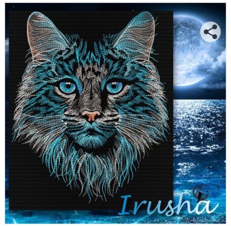 [Машинная вышивка] Ирина Виноградова - Лунный кот _0.jpg